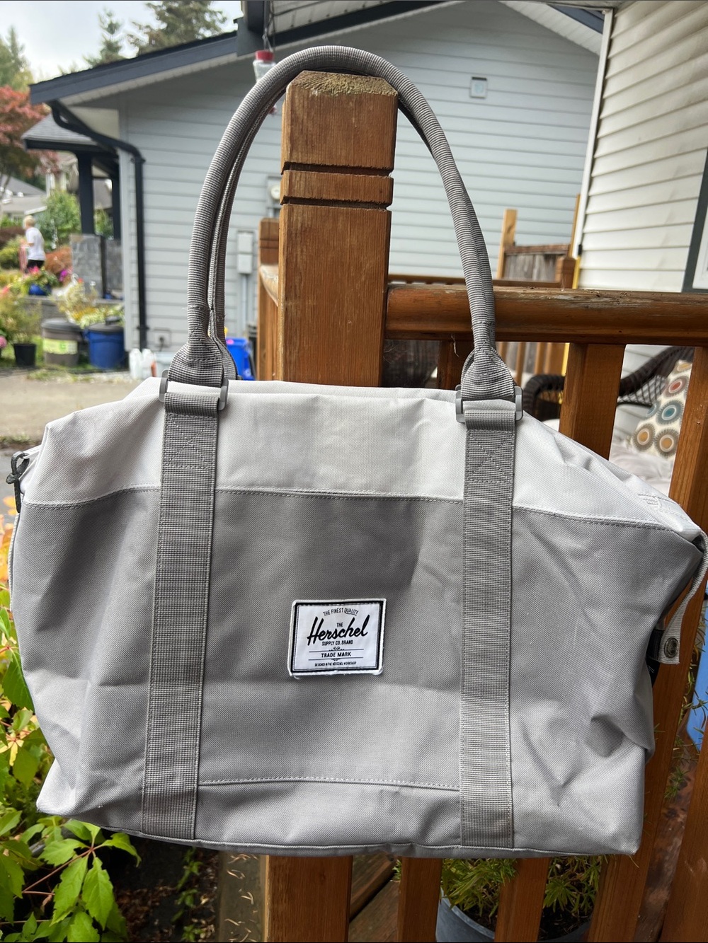 Herschel Supply Company Two-Tone Gray Canvas Duffel Bag